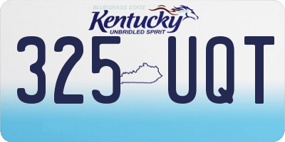 KY license plate 325UQT