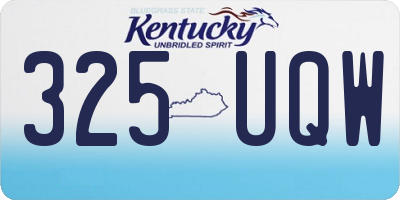 KY license plate 325UQW