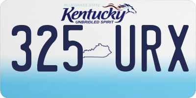 KY license plate 325URX