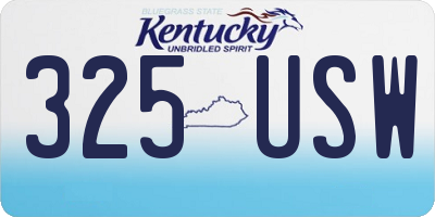 KY license plate 325USW