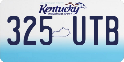 KY license plate 325UTB