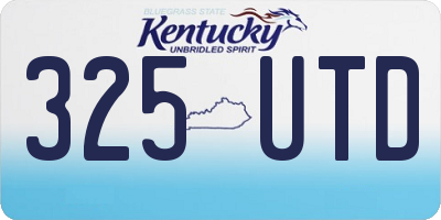 KY license plate 325UTD