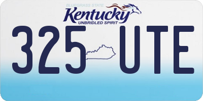 KY license plate 325UTE