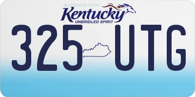 KY license plate 325UTG