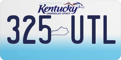KY license plate 325UTL