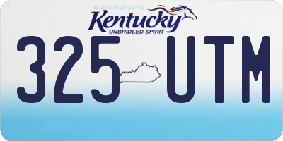 KY license plate 325UTM