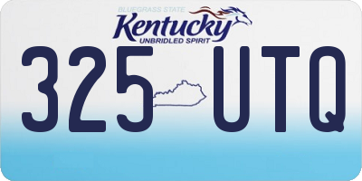 KY license plate 325UTQ