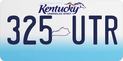 KY license plate 325UTR