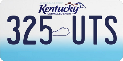 KY license plate 325UTS