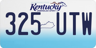 KY license plate 325UTW