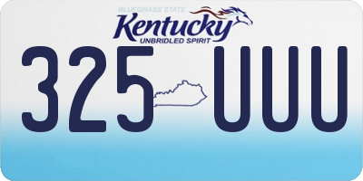 KY license plate 325UUU