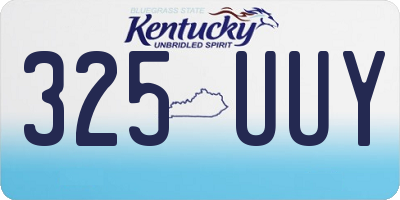 KY license plate 325UUY