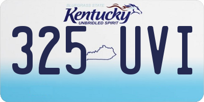 KY license plate 325UVI