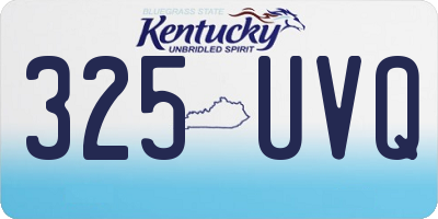KY license plate 325UVQ
