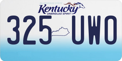 KY license plate 325UWO