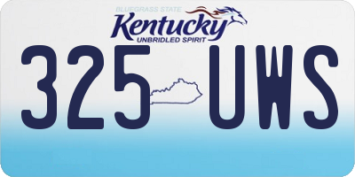 KY license plate 325UWS