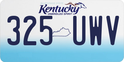KY license plate 325UWV