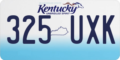 KY license plate 325UXK