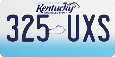 KY license plate 325UXS