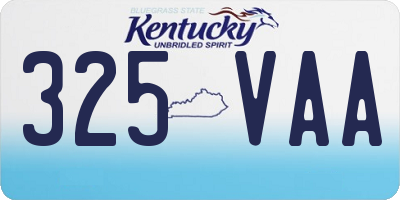 KY license plate 325VAA