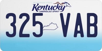 KY license plate 325VAB