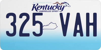 KY license plate 325VAH