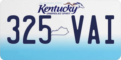 KY license plate 325VAI