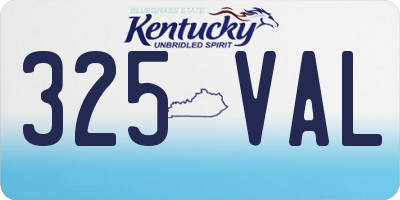 KY license plate 325VAL