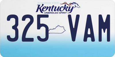 KY license plate 325VAM