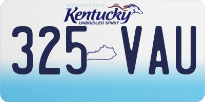 KY license plate 325VAU