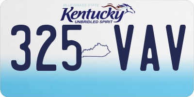 KY license plate 325VAV