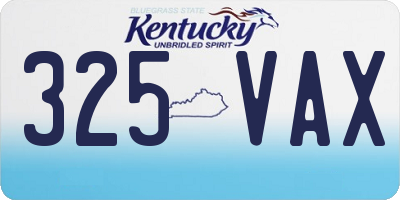 KY license plate 325VAX