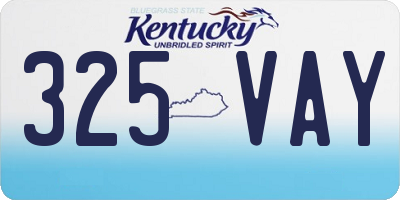 KY license plate 325VAY