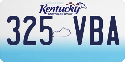 KY license plate 325VBA