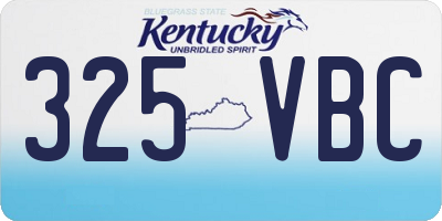 KY license plate 325VBC