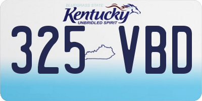 KY license plate 325VBD