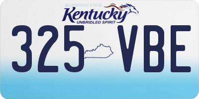 KY license plate 325VBE