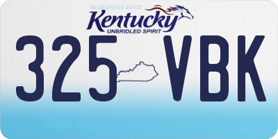 KY license plate 325VBK