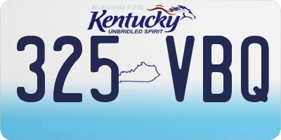 KY license plate 325VBQ