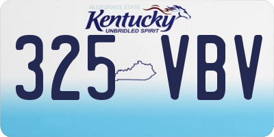 KY license plate 325VBV