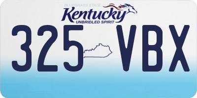 KY license plate 325VBX