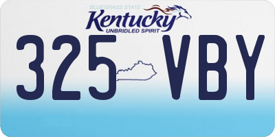 KY license plate 325VBY