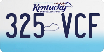 KY license plate 325VCF