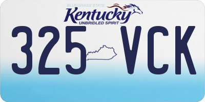 KY license plate 325VCK