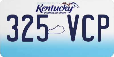 KY license plate 325VCP