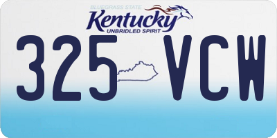 KY license plate 325VCW