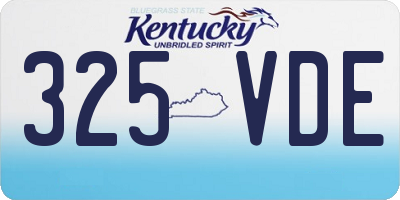 KY license plate 325VDE