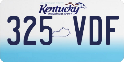 KY license plate 325VDF