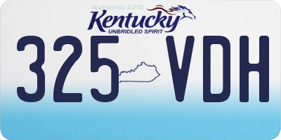 KY license plate 325VDH