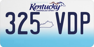 KY license plate 325VDP